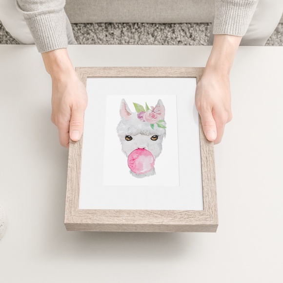Cute Llama Nursery Decor Wall Art Watercolor Illustration Print Poster Unframed - Picture 7 of 7